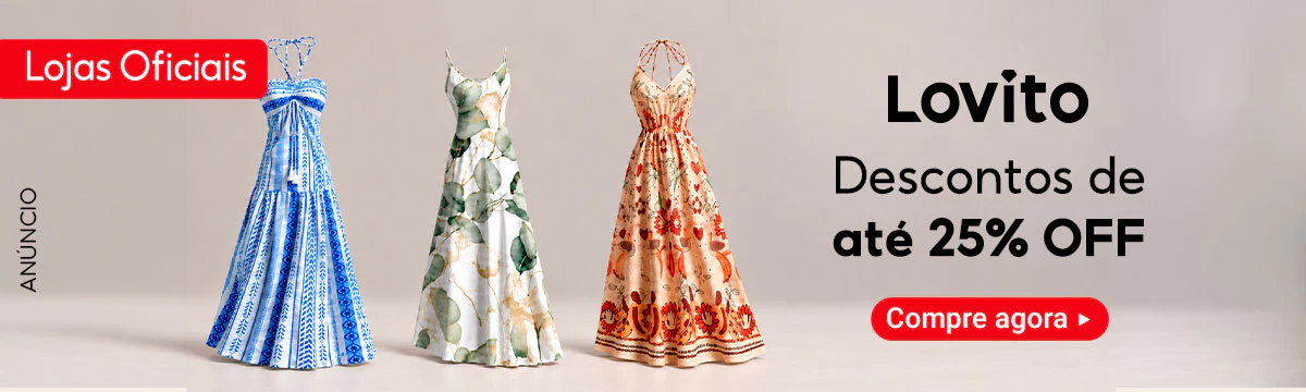 Ofertas Lovito: descontos de até 25% em vestidos