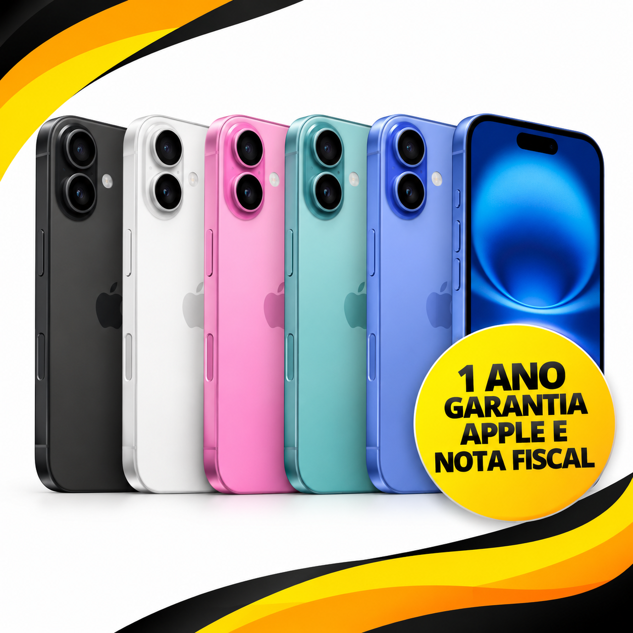 iPhones em várias cores