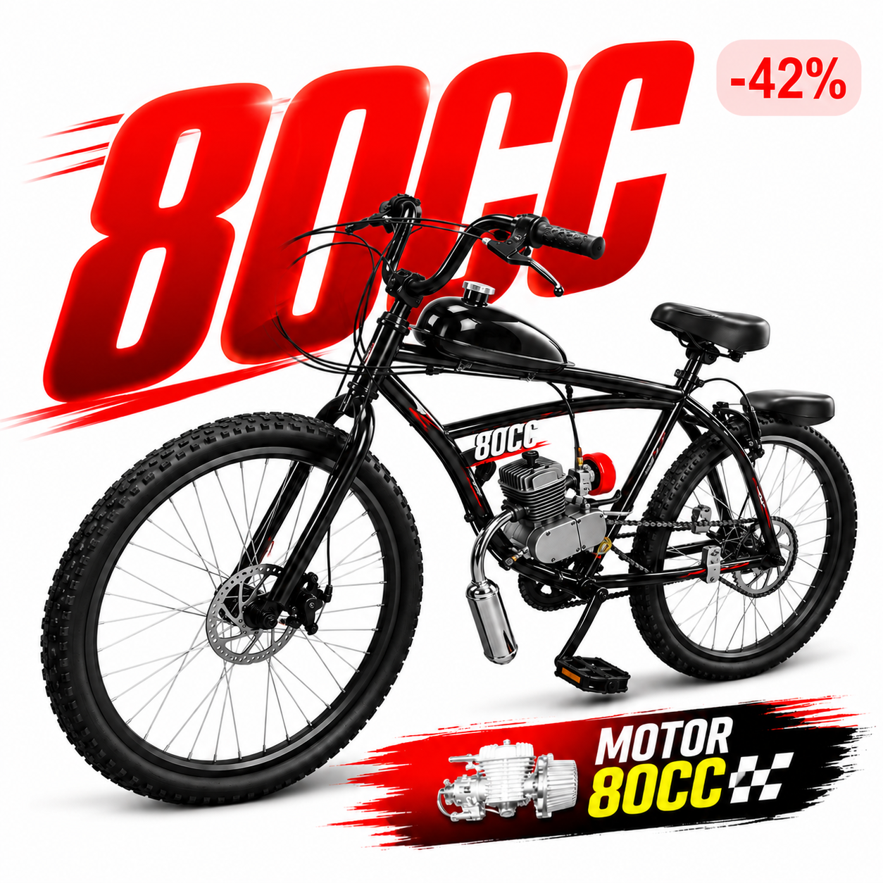 Bicicleta motorizada 80cc